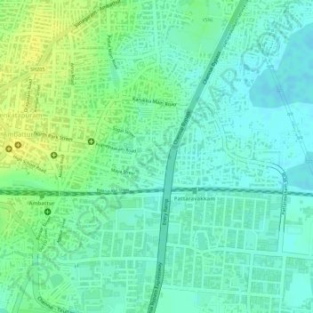 Mappa topografica Pari Nagar, altitudine, rilievo