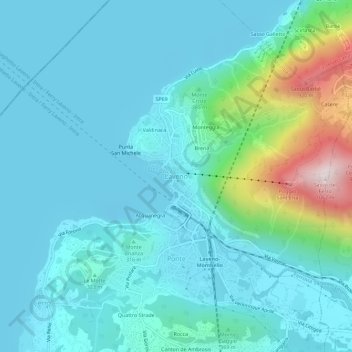 Mappa topografica Laveno, altitudine, rilievo