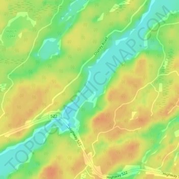 Mappa topografica Dollars Lake, altitudine, rilievo