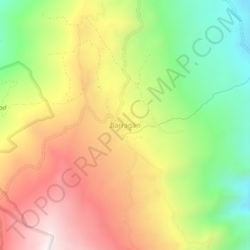 Mappa topografica Barragán, altitudine, rilievo