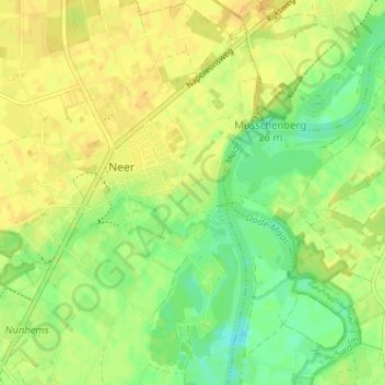 Mappa topografica Hanssum, altitudine, rilievo