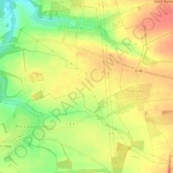 Mappa topografica La Joncquière, altitudine, rilievo