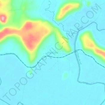 Mappa topografica Vila Clara, altitudine, rilievo