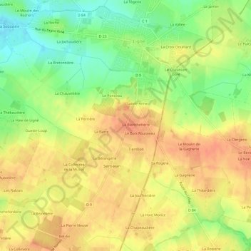 Mappa topografica Le Plessis, altitudine, rilievo