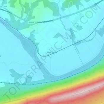 Mappa topografica Level Corner, altitudine, rilievo