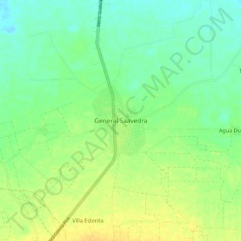 Mappa topografica General Saavedra, altitudine, rilievo