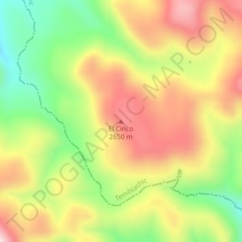 Mappa topografica El Cinco, altitudine, rilievo