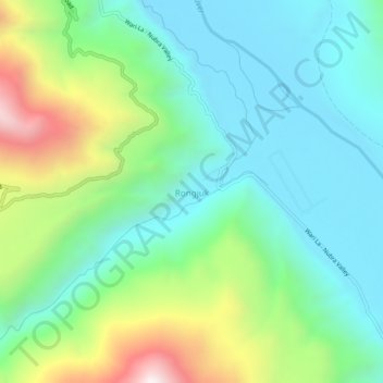 Mappa topografica Rongjuk, altitudine, rilievo