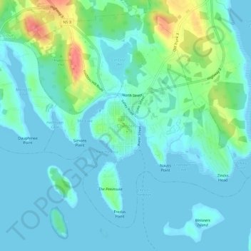 Mappa topografica Chester, altitudine, rilievo