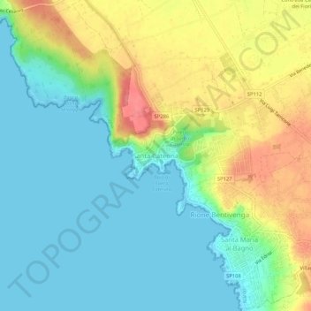 Mappa topografica Santa Caterina, altitudine, rilievo