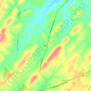 Mappa topografica Hale, altitudine, rilievo