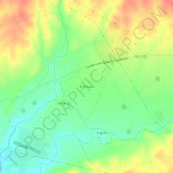 Mappa topografica El Pintado, altitudine, rilievo
