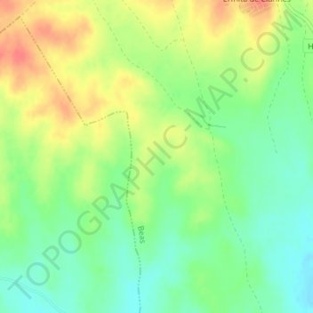 Mappa topografica La Cirujana, altitudine, rilievo