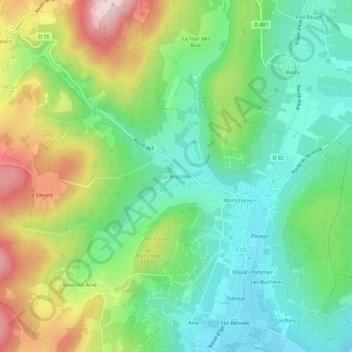 Mappa topografica La Bouzolle, altitudine, rilievo