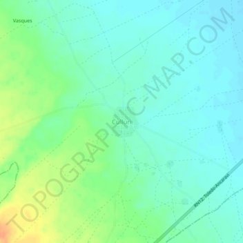 Mappa topografica Culluri, altitudine, rilievo