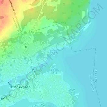 Mappa topografica Green Bay, altitudine, rilievo
