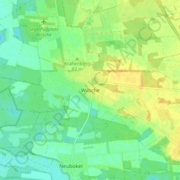 Mappa topografica Wilsche, altitudine, rilievo