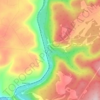 Mappa topografica Markleton, altitudine, rilievo