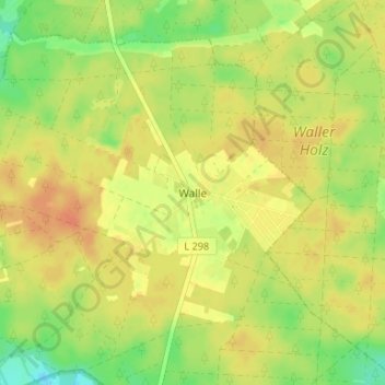 Mappa topografica Walle, altitudine, rilievo