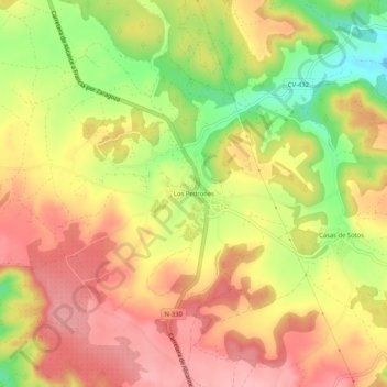 Mappa topografica Los Pedrones, altitudine, rilievo