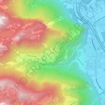 Mappa topografica Miex, altitudine, rilievo