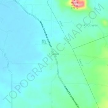 Mappa topografica Colonia, altitudine, rilievo