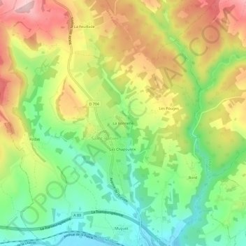 Mappa topografica La Bonnetie, altitudine, rilievo