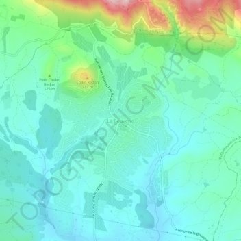 Mappa topografica La Bouverie, altitudine, rilievo