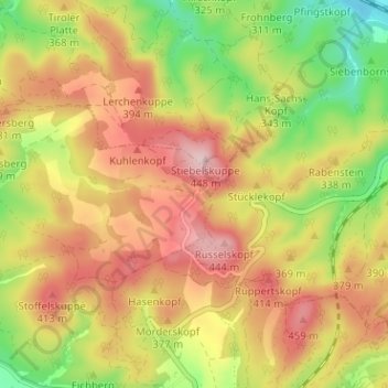 Mappa topografica Clausberg, altitudine, rilievo