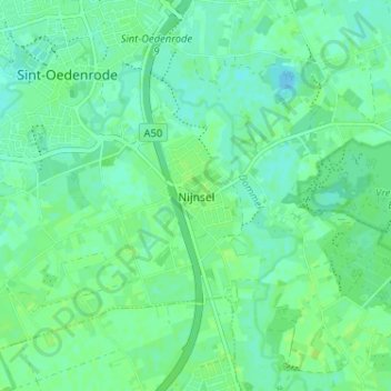 Mappa topografica Nijnsel, altitudine, rilievo