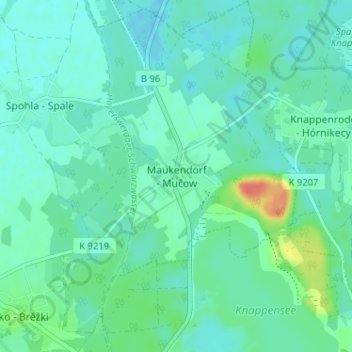 Mappa topografica Maukendorf, altitudine, rilievo