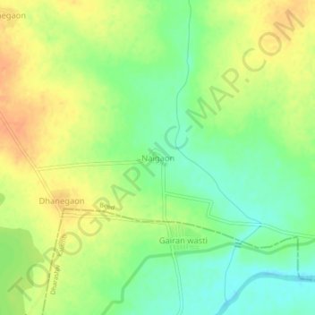Mappa topografica Naigaon, altitudine, rilievo
