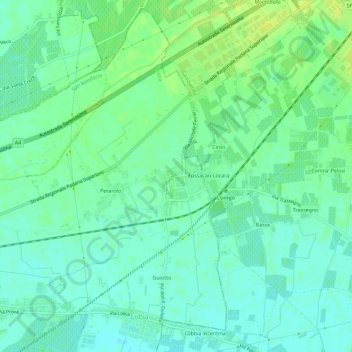 Mappa topografica Locara, altitudine, rilievo