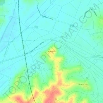 Mappa topografica Ronzano, altitudine, rilievo