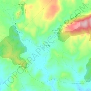 Mappa topografica Sotoca de Tajo, altitudine, rilievo