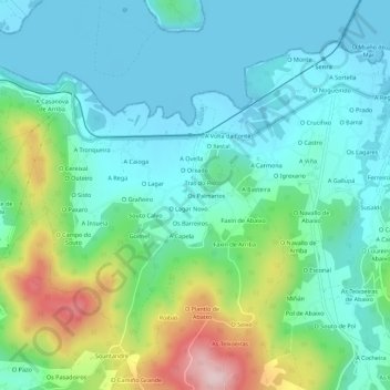 Mappa topografica San Claudio, altitudine, rilievo
