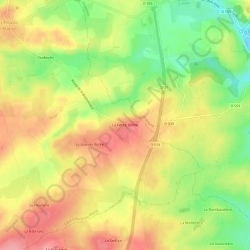 Mappa topografica La Petite Roche, altitudine, rilievo