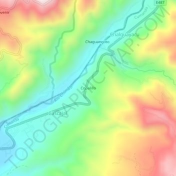 Mappa topografica Copalillo, altitudine, rilievo
