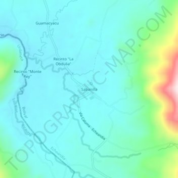 Mappa topografica Sabanilla, altitudine, rilievo