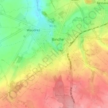 Mappa topografica Cour Morneau, altitudine, rilievo