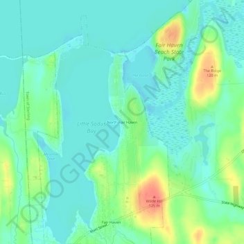 Mappa topografica North Fair Haven, altitudine, rilievo