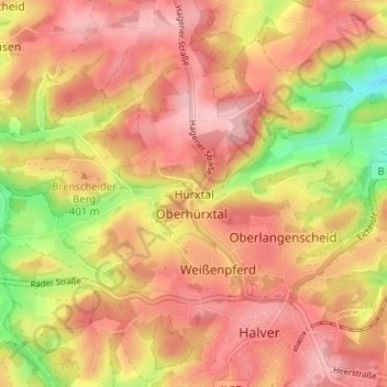 Mappa topografica Hürxtal, altitudine, rilievo