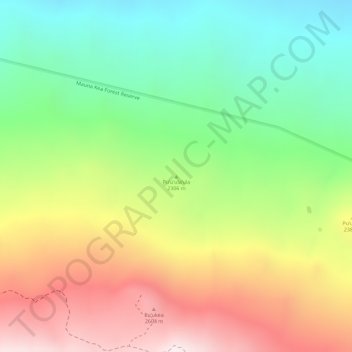 Mappa topografica Puʻuʻulaʻula, altitudine, rilievo