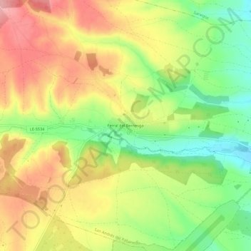 Mappa topografica Ferral del Bernesga, altitudine, rilievo