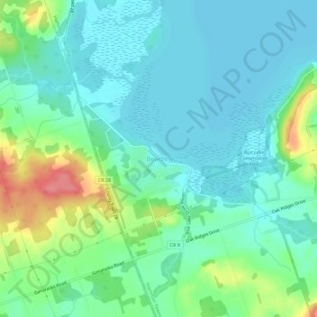 Mappa topografica Bewdley, altitudine, rilievo