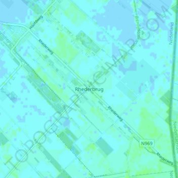 Mappa topografica Rhederbrug, altitudine, rilievo