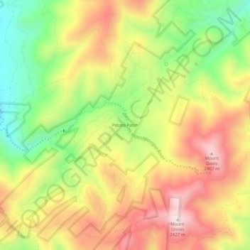 Mappa topografica Potato Patch, altitudine, rilievo