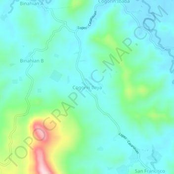 Mappa topografica Cogorin Ilaya, altitudine, rilievo