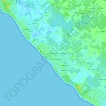 Mappa topografica La Menounière, altitudine, rilievo