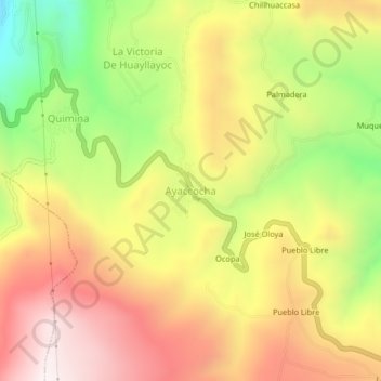 Mappa topografica Ayaccocha, altitudine, rilievo
